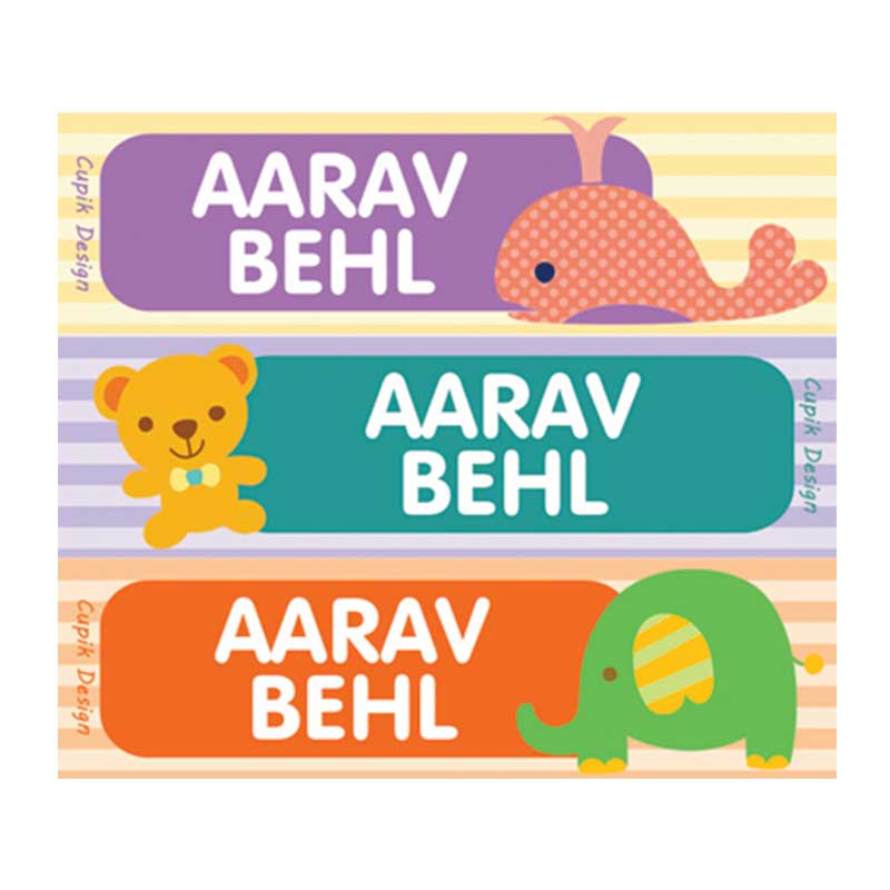 Baby Animals Name Stickers Cupik Design India
