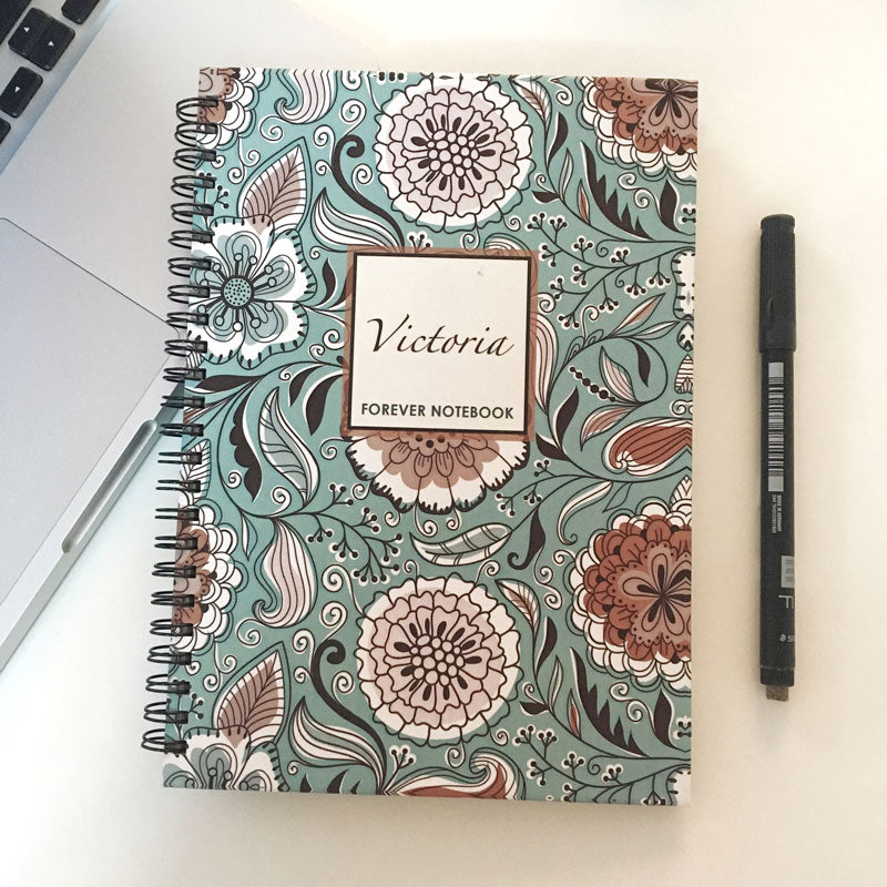 Notebook Patterns Retro Retro Flower Pattern Forever (Rewritable) Notebook – Cupik Design India