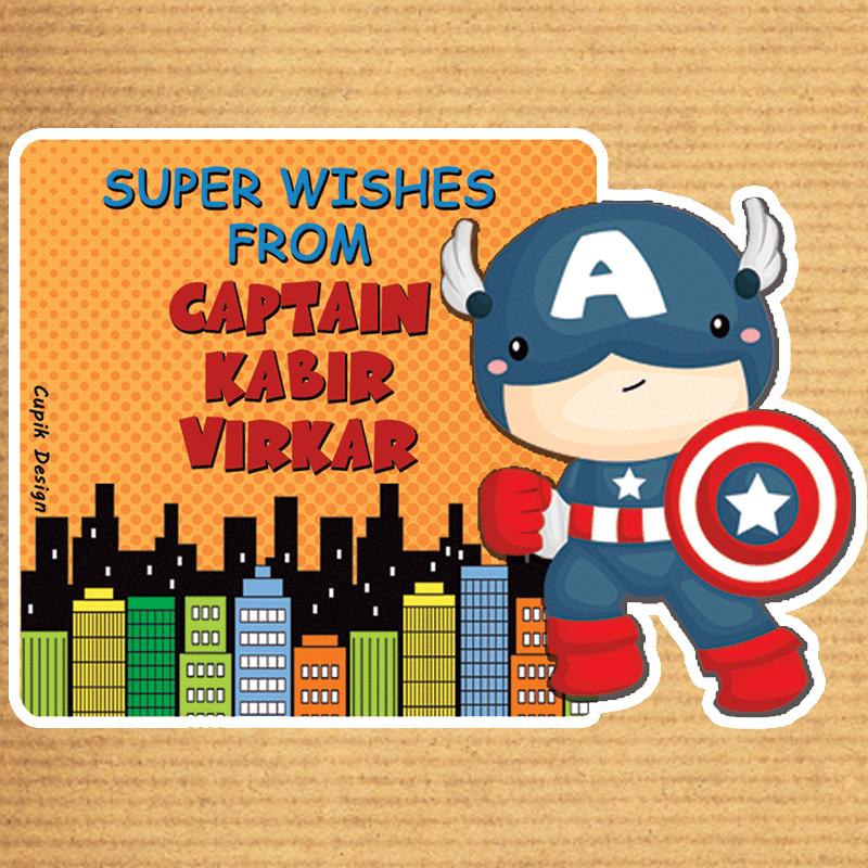 Capt Shaped Gift Stickers – Cupik Design India