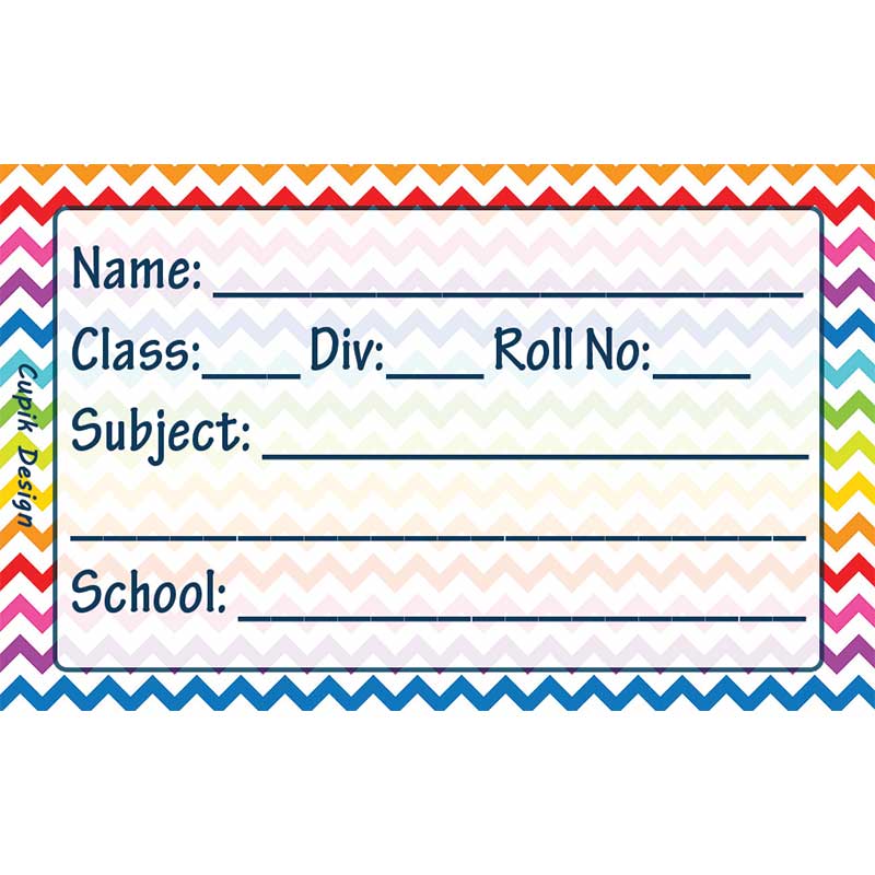 Chevron School Book Labels β Cupik Design India
