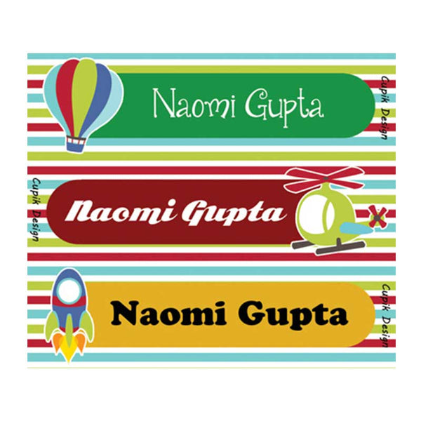 Air Balloon Name Stickers