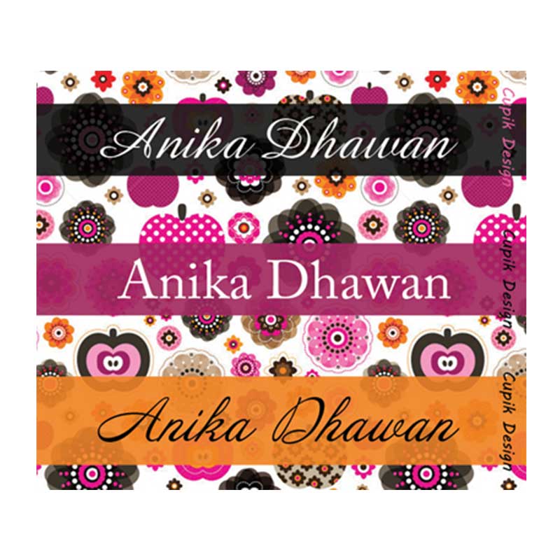 Pink & Black Floral Waterproof Stickers - Rectangular – Cupik Design ...