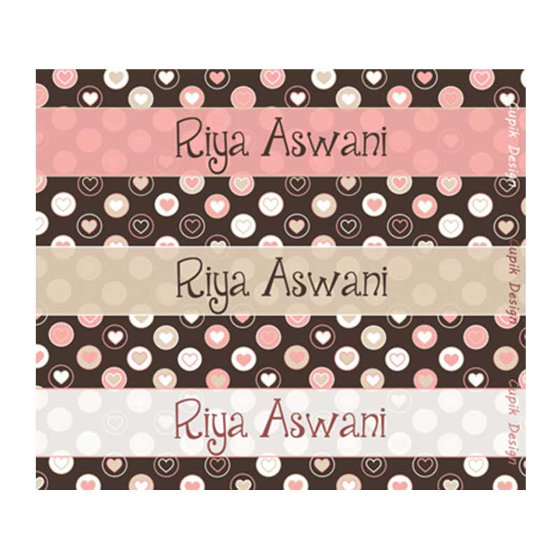 Pink Hearts Name Stickers – Cupik Design India