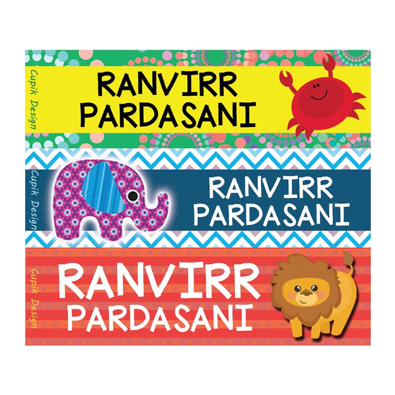 Rectangular Waterproof Name Stickers | Cupik Design – Cupik Design India