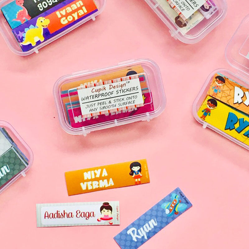 Rectangular Waterproof Name Stickers | Cupik Design – Cupik Design India