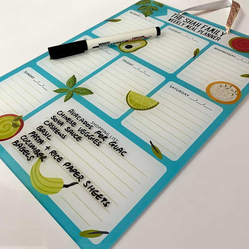 Teal Meal Planner - Acrylic